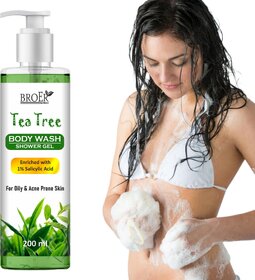 Broer Tea Tree Body Wash with Salicylic Acid - Antibacterial  Oil Control Shower Gel (200 ml)