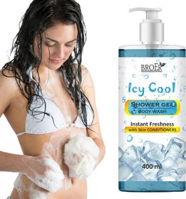 Broer Icy Cool Body Wash - Refreshing, Menthol Infused, Cooling Shower Gel For Women (400 ml)
