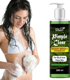 Broer Pimple Clear Body Wash with Tea Tree Oil & Salicylic Acid - Acne & Oil Control (200 ml)