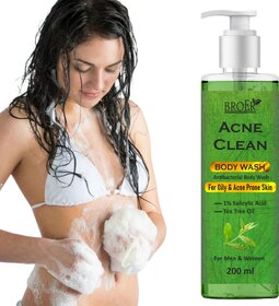 Broer Acne Clean Body Wash with Salicylic Acid & Tea Tree Oil Antibacterial Shower Gel (200 ml)