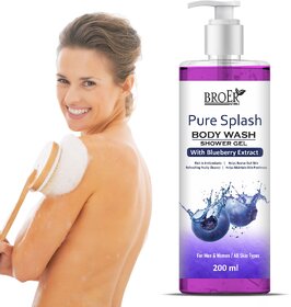 Broer Pure Splash Refreshing Body Wash with Blueberry Hydrating Skin Care Shower Gel (200 ml)