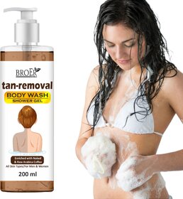 Broer Tan Removal Body Wash with Coffee  De-Tan  Deep Cleansing Shower Gel For Women (200 ml)