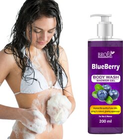 Broer Blueberry Body Wash - Nourishing  Revitalizing Shower Gel for All Skin Types (200 ml)