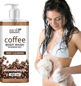 Broer Coffee Body Wash - Energizing, Exfoliating, Refreshing Shower Gel  Paraben Free (400 ml)