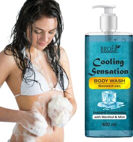 Broer Cooling Sensation Body Wash - Cool  Refreshing Shower Gel For Hot Weather (400 ml)