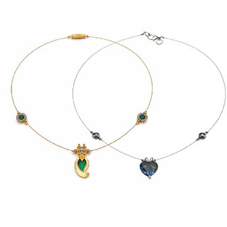 Invisible Chain 1 Layer, Green and Blue Colour, 2 Qty