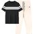 AUSK Mens Casual Checkered Cotton Blend Black & Black Summer wear Co-ords set of T-Shirt & Trakpant