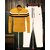 AUSK Mens Casual Striped Cotton Blend Black & Mustard Summer wear Co-ords set of T-Shirt & Trakpant
