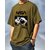 AUSK Mens Casual Printed Cotton Blend Green & Beige Summer wear Co-ords set of T-Shirt & Trakpant