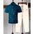 AUSK Mens Casual Printed Cotton Blend Teal Blue & Beige Summer wear Co-ords set of T-Shirt & Trakpant