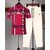 AUSK Mens Casual Printed Cotton Blend Pink & Beige Summer wear Co-ords set of T-Shirt & Trakpant