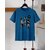 AUSK Mens Casual Printed Cotton Blend Teal Blue & Black Summer wear Co-ords set of T-Shirt & Trakpant