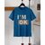 AUSK Mens Casual Printed Cotton Blend Teal Blue & Black Summer wear Co-ords set of T-Shirt & Trakpant