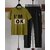 AUSK Mens Casual Printed Cotton Blend Green & Black Summer wear Co-ords set of T-Shirt & Trakpant