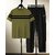 AUSK Mens Casual Striped Cotton Blend Black & Green Summer wear Co-ords set of T-Shirt & Trakpant