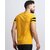 AUSK Mens Casual Striped Cotton Blend Black & Mustard Summer wear Co-ords set of T-Shirt & Trakpant