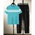 AUSK Mens Casual Striped Cotton Blend Black & Sky Blue Summer wear Co-ords set of T-Shirt & Trakpant