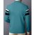 AUSK Mens Casual Striped Cotton Blend Black & Teal Blue Summer wear Co-ords set of T-Shirt & Trakpant