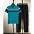 AUSK Mens Casual Striped Cotton Blend Beige & Teal Blue Summer wear Co-ords set of T-Shirt & Trakpant
