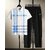AUSK Mens Casual Striped Cotton Blend Beige & White Summer wear Co-ords set of T-Shirt & Trakpant