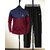 AUSK Mens Casual Striped Cotton Blend Beige & Maroon Summer wear Co-ords set of T-Shirt & Trakpant