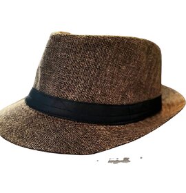 Handwoven Brown Fedora - Classic Wide Brim Hat with Stylish Black Band