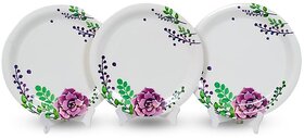 Aurka Dcor 11 Inch Floral Grace Melamine Dinner Plate Set of 3