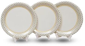Aurka Dcor 11 Inch Royal Blue Border Melamine Dinner Plate Set of 3