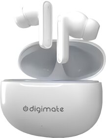 Digimate Tara9g Wireless Earbuds with 100H Playtime, Bluetooth 5.0, Dual Mic, 200mAh Battery  Fast Charging (DG-EB-TARA-9G, White)