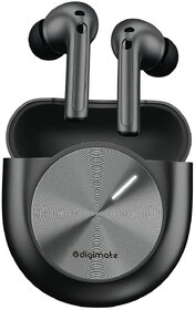 Digimate Silence Wireless Earbuds with 180H Playtime, Bluetooth 5.4, Dual Mic, Fast Type-C Charging (DG-EB-SILE9-CE, Black)