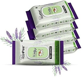 Wipe ME 100% Biodegradable 240 Count (Pack of 5) Wet Wipes for Dogs Cats & All Pets | Lavender Essential Vitamin E & Olive Oil | Anti-Bacterial | Cleansing Deodorising & Grooming Wipes