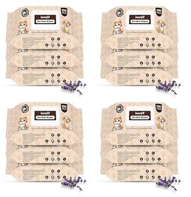 Incofit Anti-Bacterial 1200 Pulls Pet Wet Wipes for Dogs Puppies Cats Rabbits & Small Pets | Powerful Odour Vitamin E & Olive Oil | Anti-Itching | Cleansing Deodorising & Grooming (Pack of 12)