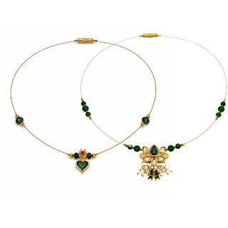 Invisible Chain 1 Layer, Green and Dark Green Colour, 2 Qty