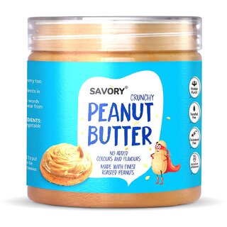 Savory Crunchy Peanut Butter (400g) | Made with Finest Roasted Peanuts | No Added Colours & Flavours | High in Protein | Ready to Eat | Cholesterol Free, Trans Fat Free, Keto Friendly & Non GMO