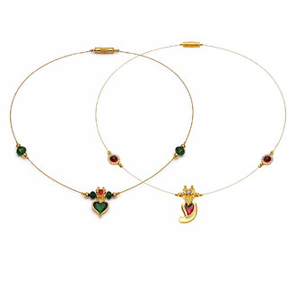 Invisible Chain 1 Layer, Ruby Red and Deep Green Colour, 2 Qty