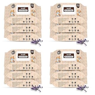 Incofit Anti-Bacterial 1200 Pulls Pet Wet Wipes for Dogs Puppies Cats Rabbits & Small Pets | Powerful Odour Vitamin E & Olive Oil | Anti-Itching | Cleansing Deodorising & Grooming (Pack of 12)