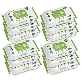 AROKLEEN 99.99 576 Count Germ Protection Multipurpose Thick  Soft Wet Wipes 100 Alcohol-Free Disinfectant Sanitizer Wet Wipes for Skin  Surfaces Aloe Vera Fragrance Anti Germ Pack of 12