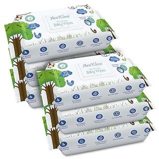 AroKleen Pure Water Soft Cleansing Baby Wipes  432 Wipes-Pack of 6  Extra Thick  Moist Wet Wipes for Baby's  Prevents Rashes  Redness with Goodness of Aloe Vera  Vitamin E