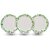 Aurka Dcor 11 Inch White & Green Melamine Dinner Plate Set of 3