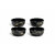 Aurka Decor 4.5 Inch Black & Gold Melamine Bowl Set of 4