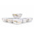 Aurka Decor 4.5 Inch White/Gold/Black Melamine Bowl Set of 6