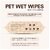 Incofit Anti-Bacterial 400 Pulls Pet Wet Wipes for Dogs Puppies Cats Rabbits & Small Pets | Powerful Odour Vitamin E & Olive Oil | Anti-Itching | Cleansing Deodorising & Grooming (Pack of 4)