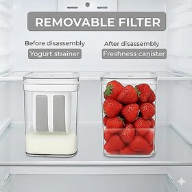 Yogurt  Hung Curd Maker/Fine Mesh Strainer with Lid/Hung Curd Strainer Box/Home Essentials/Hung Curd/Perfect for Homema