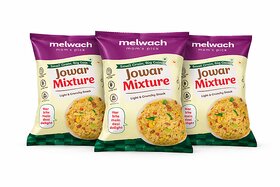 Melwach Mom's Pick Jowar Mixture Light  Crunchy Millet Snack High Protein  Fibre Healthy Namkeen Snack 90gm Pack of 3