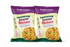 Melwach Mom's Pick Jowar Mixture Light  Crunchy Millet Snack High Protein  Fibre Healthy Namkeen Snack 180gm Pack of 2