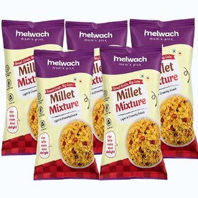 Melwach Mom's Pick Millet Mixture Light  Crunchy Millet Snack High Protein  Fibre Healthy Namkeen 180gm Pack of 2