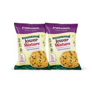 Melwach Mom's Pick Jowar Mixture Light  Crunchy Millet Snack High Protein  Fibre Healthy Namkeen Snack 180gm Pack of 2
