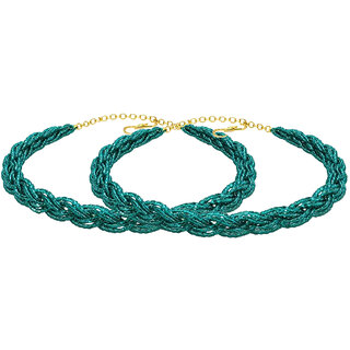 Hydro Crystal Beads Chain , Emerald Green and Dark Green , 2 Qty Combo Pack