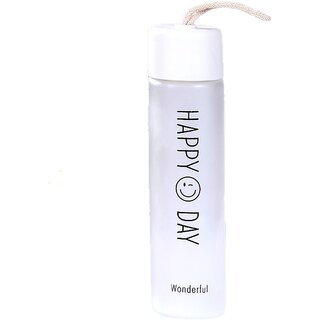 Slim Frosted 350ml Glass Water Bottle, Stylish Eco-Friendly Bottle for Fitness, Travel & Everyday Use