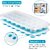 2 pcs 21 Cavity Pop Up Ice Cube Trays for Freezer with Lid with Easy Release Flexible Silicone Bottom, Stackable, 100 B